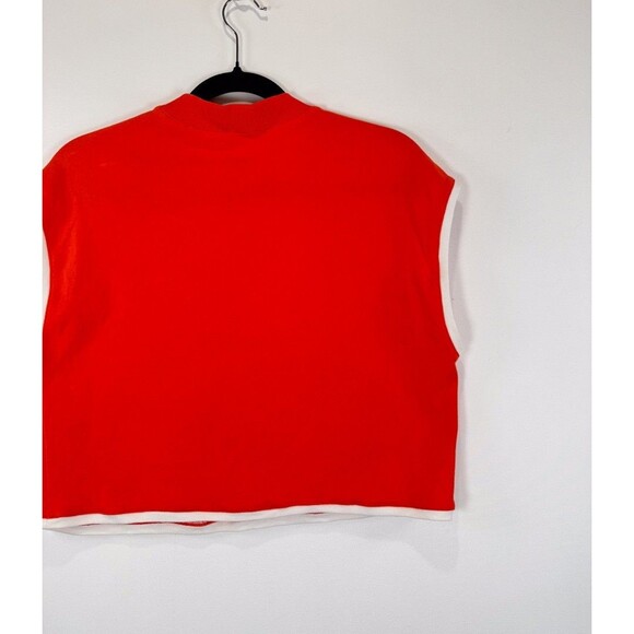 Anthropologie Maeve Womens Top Orange Cropped Mock Neck Sleeveless Blouse Medium - Picture 7 of 9